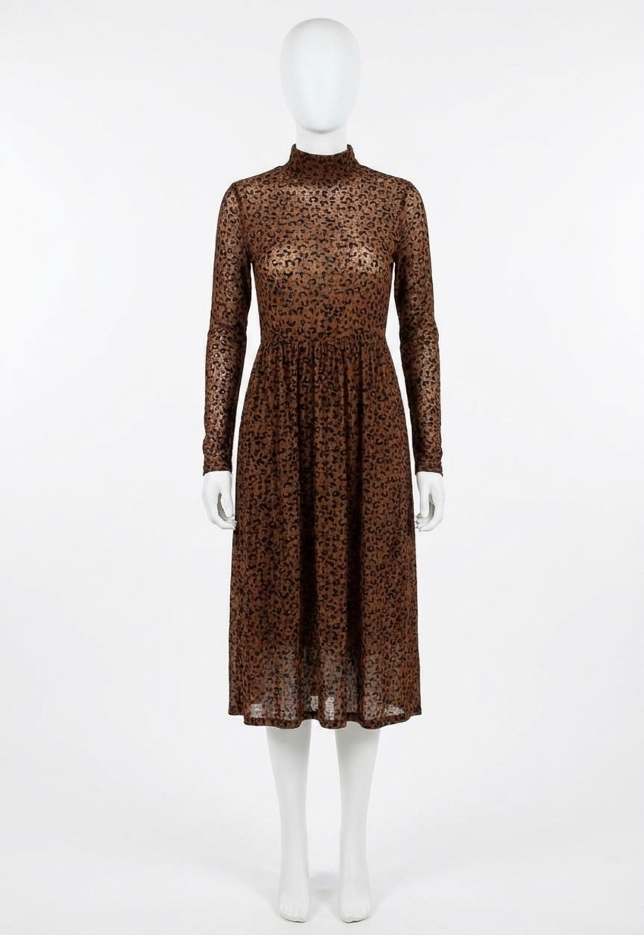 NEW THML devore midi dress in leopard